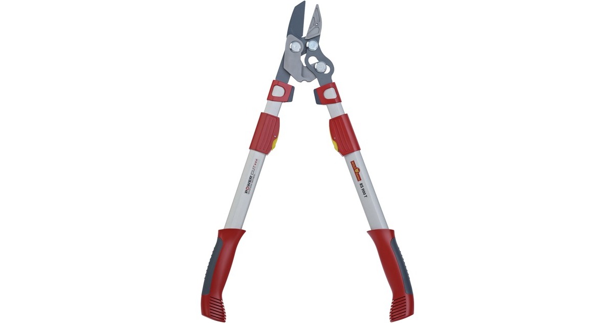 WOLF-Garten Amboss-Astschere Power Cut RS 900 T "Premium Plus"(rot/grau, Teleskopstiele 65cm - 90cm)