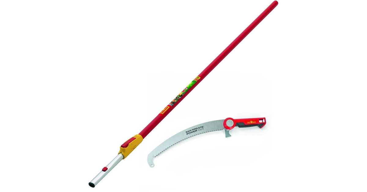 WOLF-Garten Astsäge Power Cut Saw Pro 370 + Vario-Stiel ZM-V 4 Set, multi-star®(rot/silber, PCSPRO 370/ZM-V4)