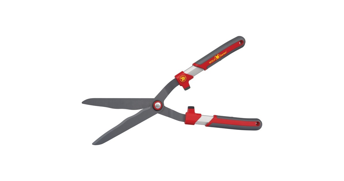 WOLF-Garten Heckenschere HS-WP, mit Wellenschliff(rot/grau, Alu-Griffe)
