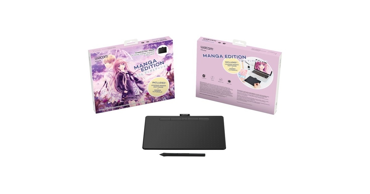 Wacom Intuos S mit Bluetooth, Grafiktablett(schwarz, Manga Edition)