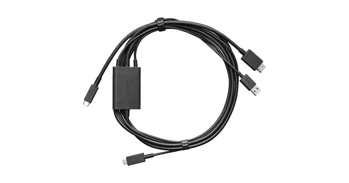 Wacom One 3 in 1 Kabel, 2 Meter(schwarz, für Wacom One 12 / One 13 touch)