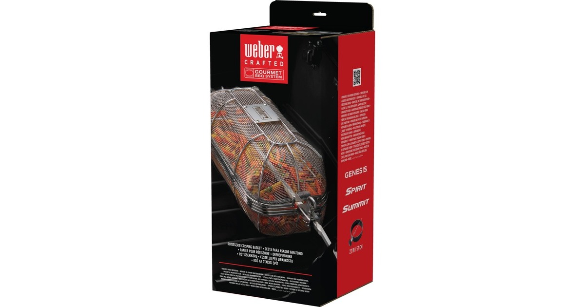 Weber CRAFTED Drehspieß-Korb fein 7686, Grillkorb(edelstahl)