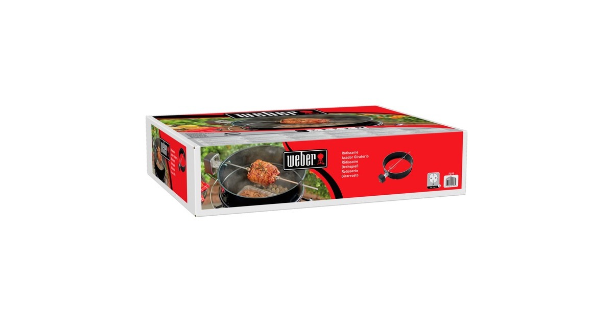 Weber Drehspieß 7494 für Holzkohlegrills mit Ø 57cm, Grillspieß(schwarz/silber)