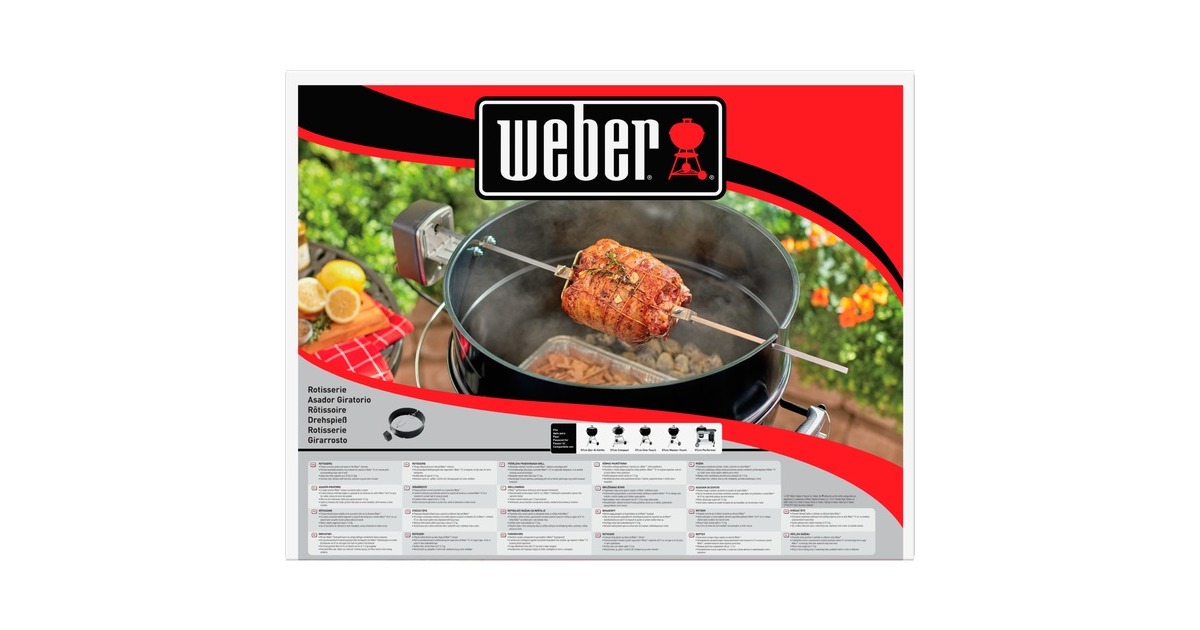 Weber Drehspieß 7494 für Holzkohlegrills mit Ø 57cm, Grillspieß(schwarz/silber)