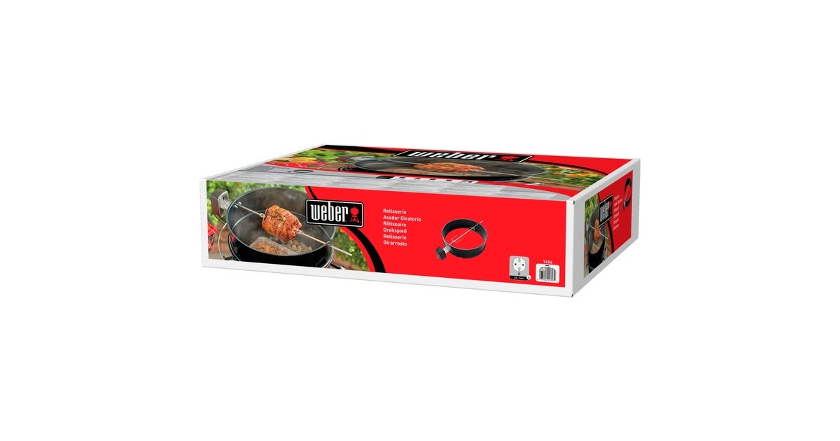 Weber Drehspieß 7494 für Holzkohlegrills mit Ø 57cm, Grillspieß(schwarz/silber)