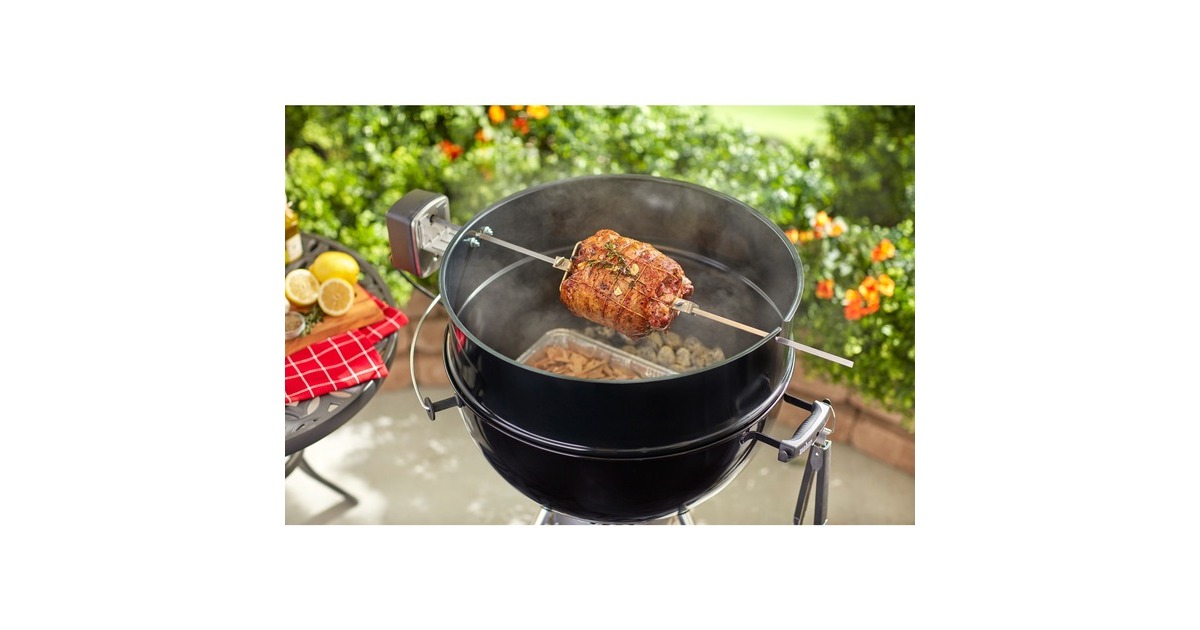 Weber Drehspieß 7494 für Holzkohlegrills mit Ø 57cm, Grillspieß(schwarz/silber)