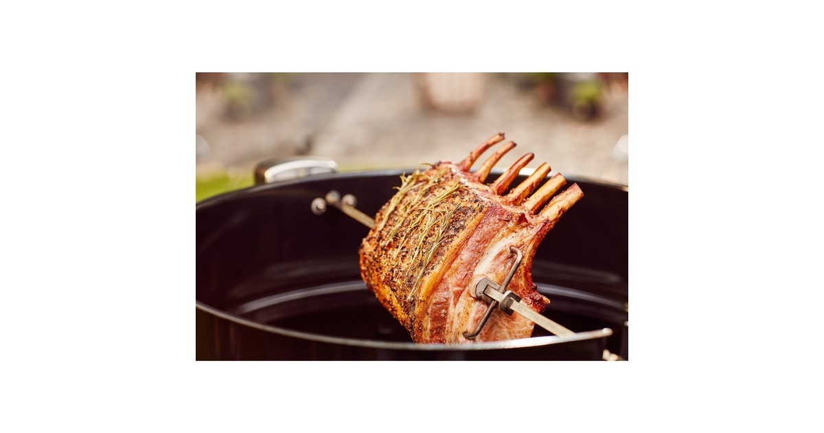 Weber Drehspieß 7494 für Holzkohlegrills mit Ø 57cm, Grillspieß(schwarz/silber)