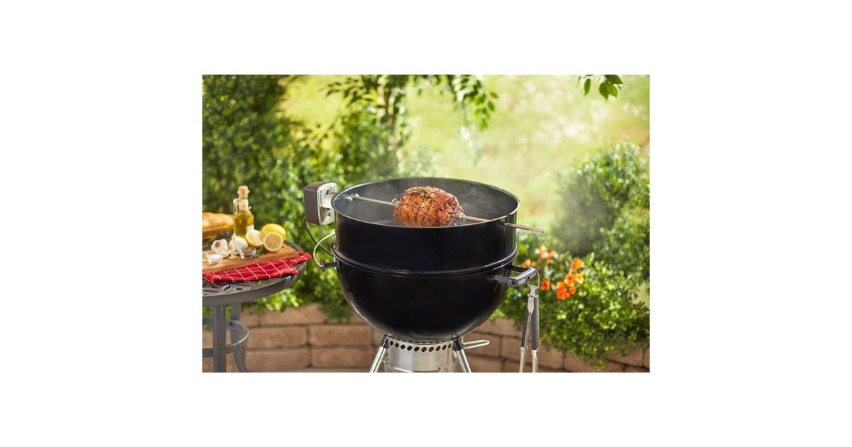 Weber Drehspieß 7494 für Holzkohlegrills mit Ø 57cm, Grillspieß(schwarz/silber)