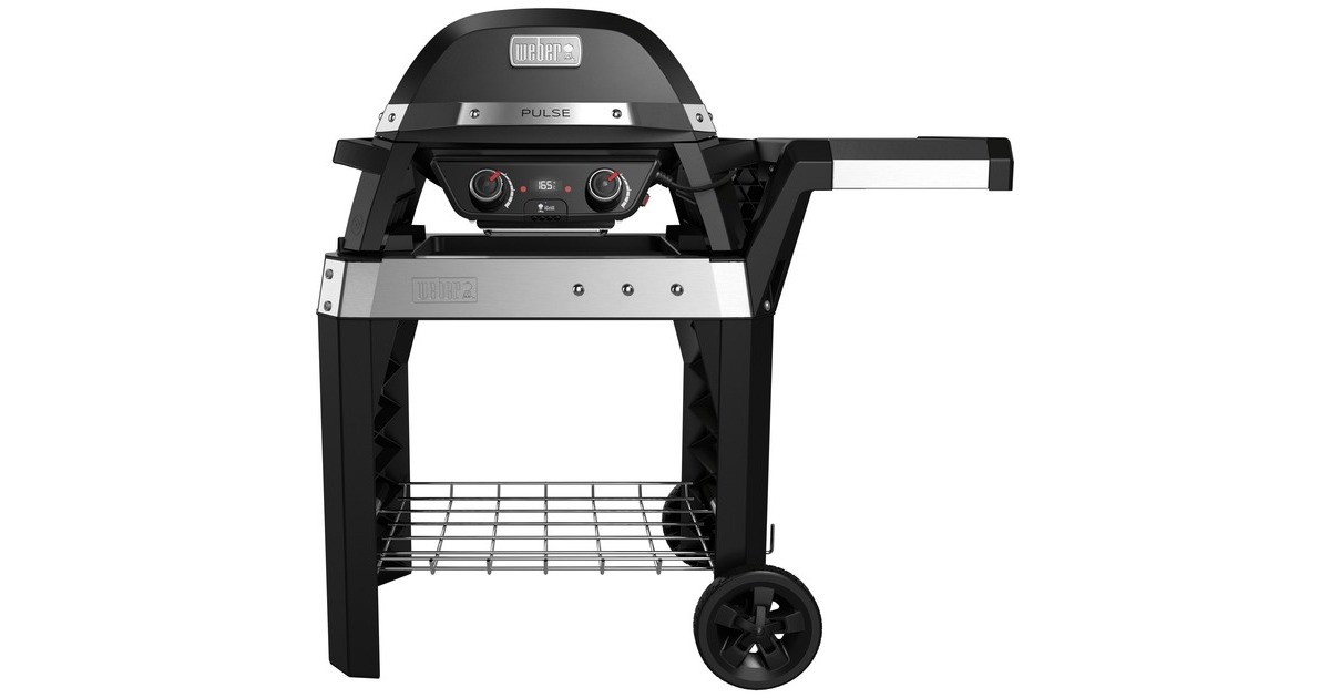 Weber Elektrogrill Pulse 2000 mit Wagen(schwarz/silber, 2.200 Watt)