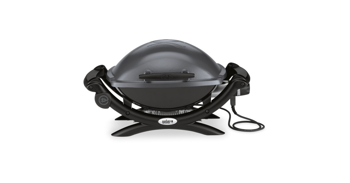 Weber Elektrogrill Q 1400, Dark Grey(schwarz/grau, 2.200 Watt)