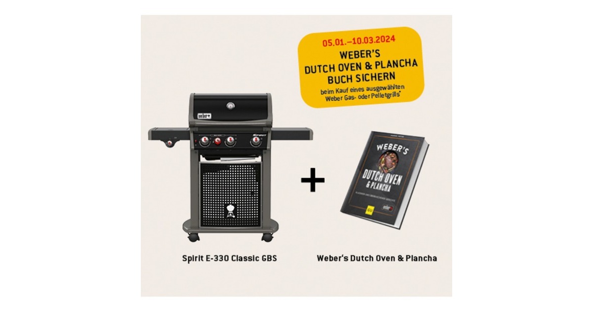 Weber Gasgrill Spirit E-330 Classic GBS Black(schwarz, mit Sear Zone und Seitenkocher)