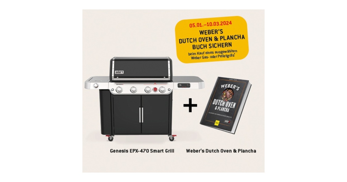 Weber Genesis EPX-470 Smarter Gasgrill(schwarz, mit 2 Messfühlern)