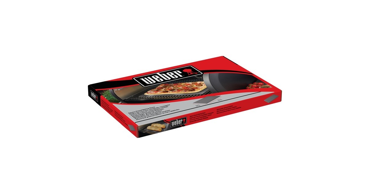 Weber Glasierter Pizzastein 18414, eckig 44cm x 30cm(grau)
