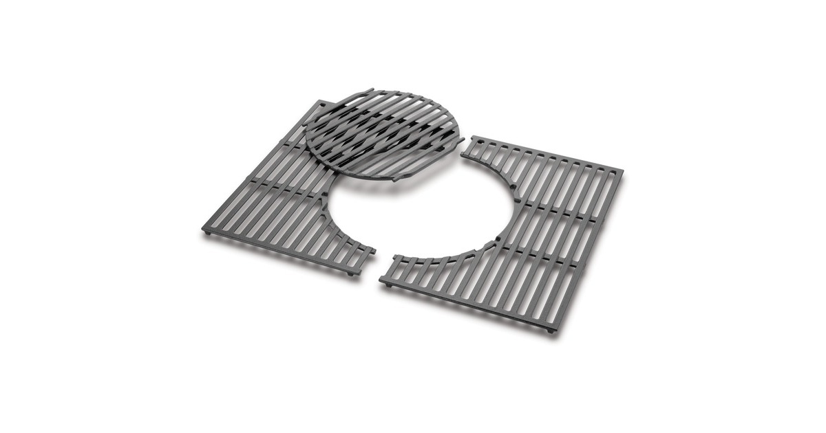 Weber Gourmet BBQ System Grillrost-Einsatz 8847, für Spirit 300(schwarz, 3-teilig, Gusseisen)