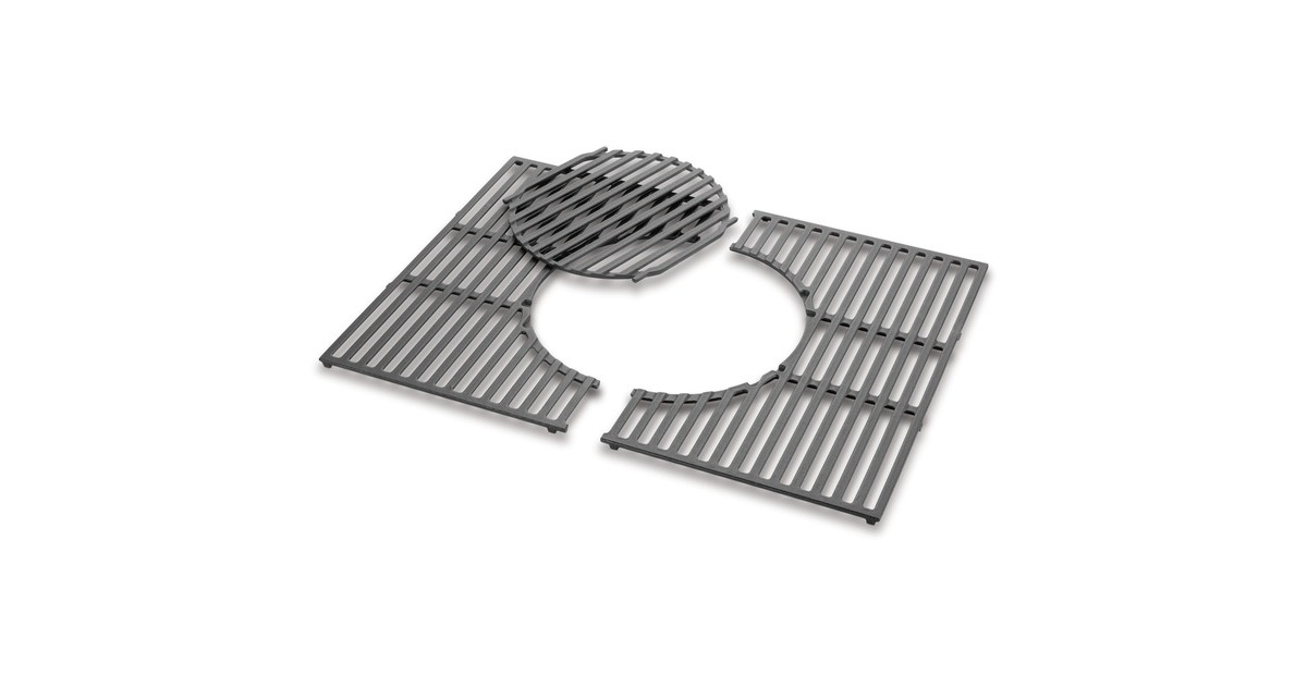 Weber Gourmet BBQ System Grillrost-Einsatz 8848, für Genesis 300(schwarz, 3-teilig, Gusseisen)