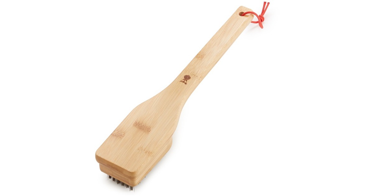 Weber Grillbürste mit Bambus-Griff, 30cm, Grill-Reinigungsbürste(mit Edel­stahl­bors­ten)