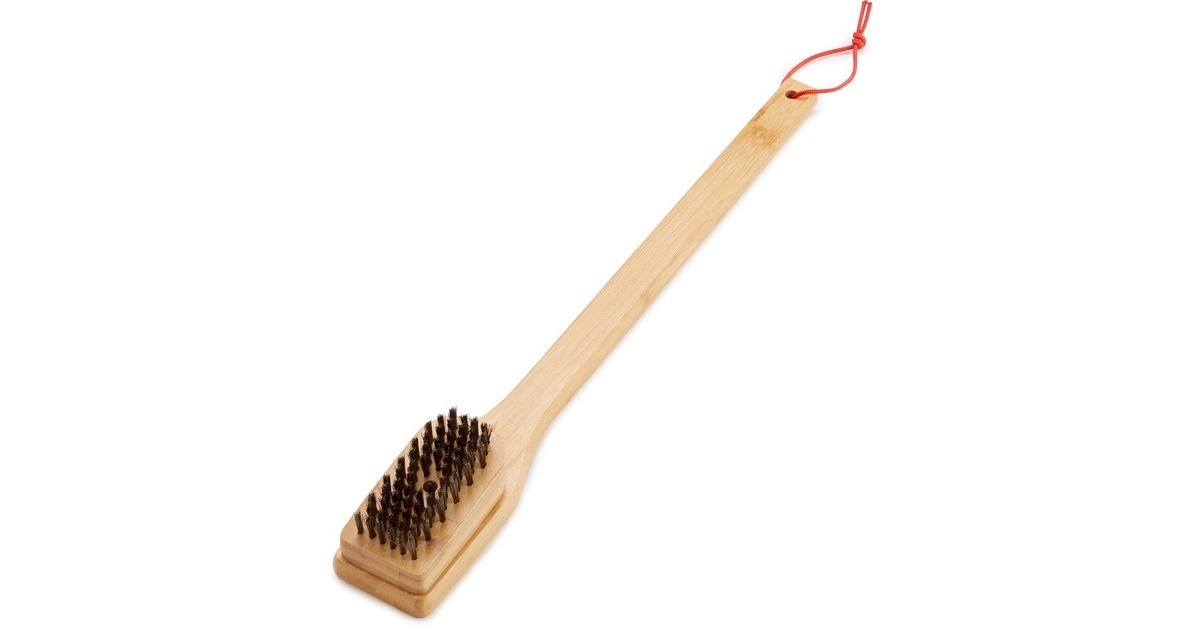 Weber Grillbürste mit Bambus-Griff, 46cm, Grill-Reinigungsbürste(mit Edel­stahl­bors­ten)
