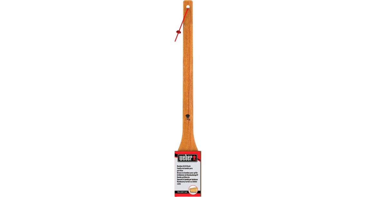 Weber Grillbürste mit Bambus-Griff, 46cm, Grill-Reinigungsbürste(mit Edel­stahl­bors­ten)