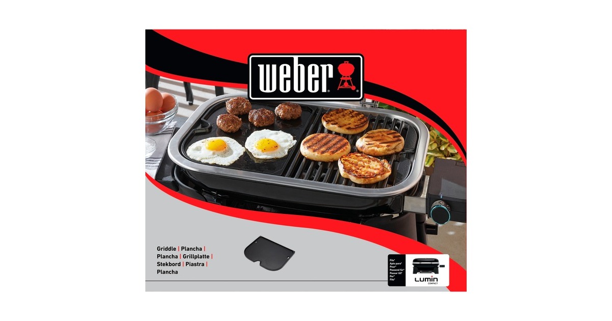 Weber Grillplatte 6611, für Lumin Compact Elektrogrill(schwarz)