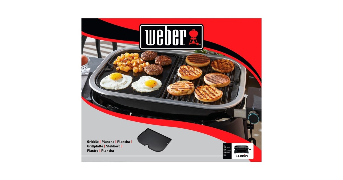 Weber Grillplatte 6612, für Lumin Elektrogrill(schwarz)