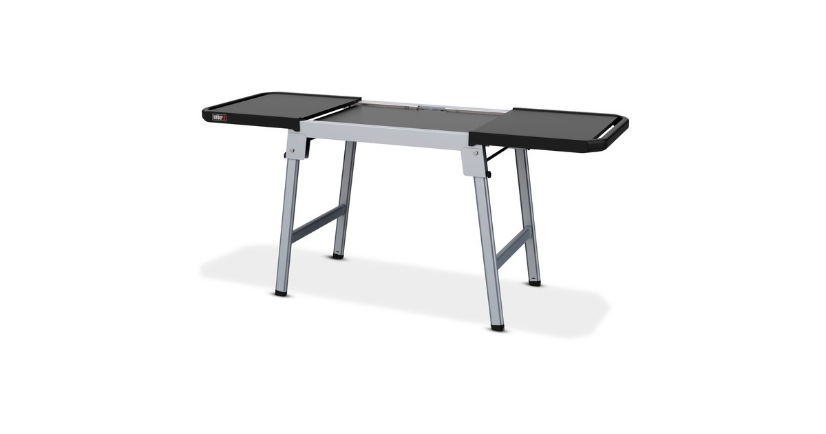 Weber Grilltisch 3400154, ausziehbar, universell einsetzbar(grau/schwarz, für SLATE, Lumin, Pulse uvm.)