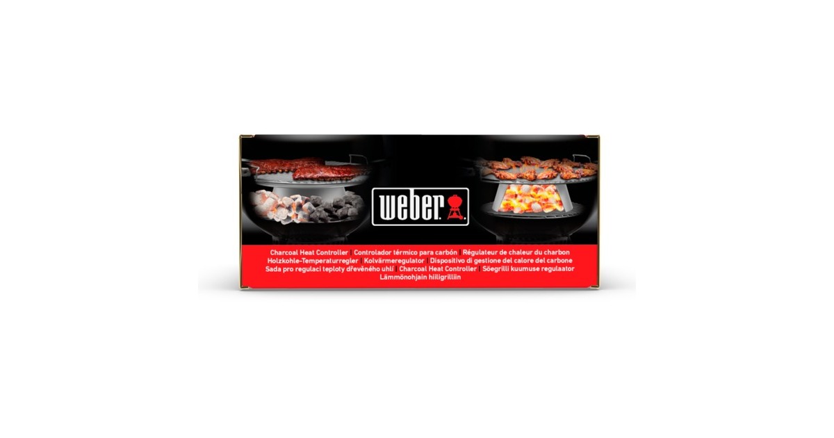 Weber Holzkohle Temperaturregler, für Kugelgrills mit Ø 57cm, Kamin(edelstahl, Hitze-Kegel und Diffusorplatte)