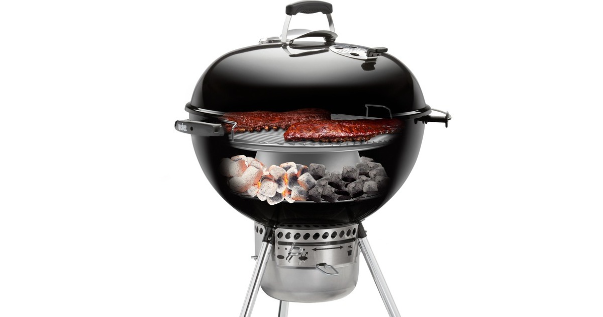 Weber Holzkohle Temperaturregler, für Kugelgrills mit Ø 57cm, Kamin(edelstahl, Hitze-Kegel und Diffusorplatte)