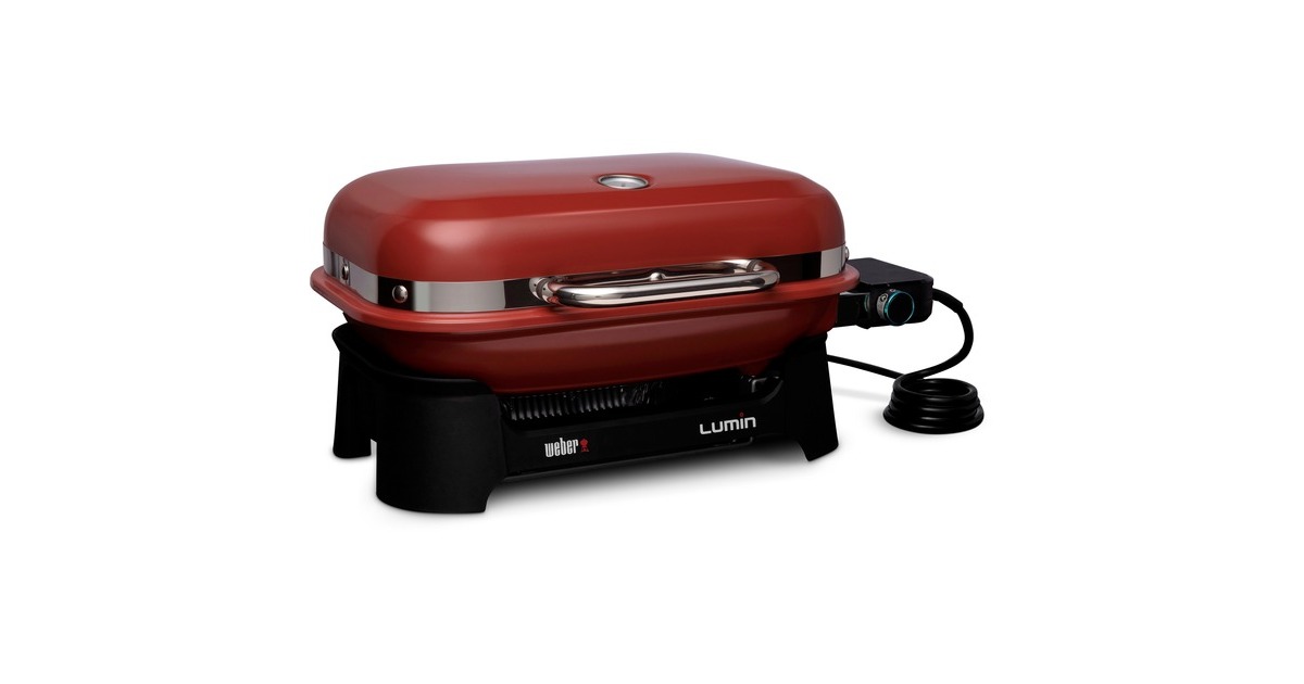 Weber Lumin Compact Elektrogrill(dunkelrot, 2.200 Watt)