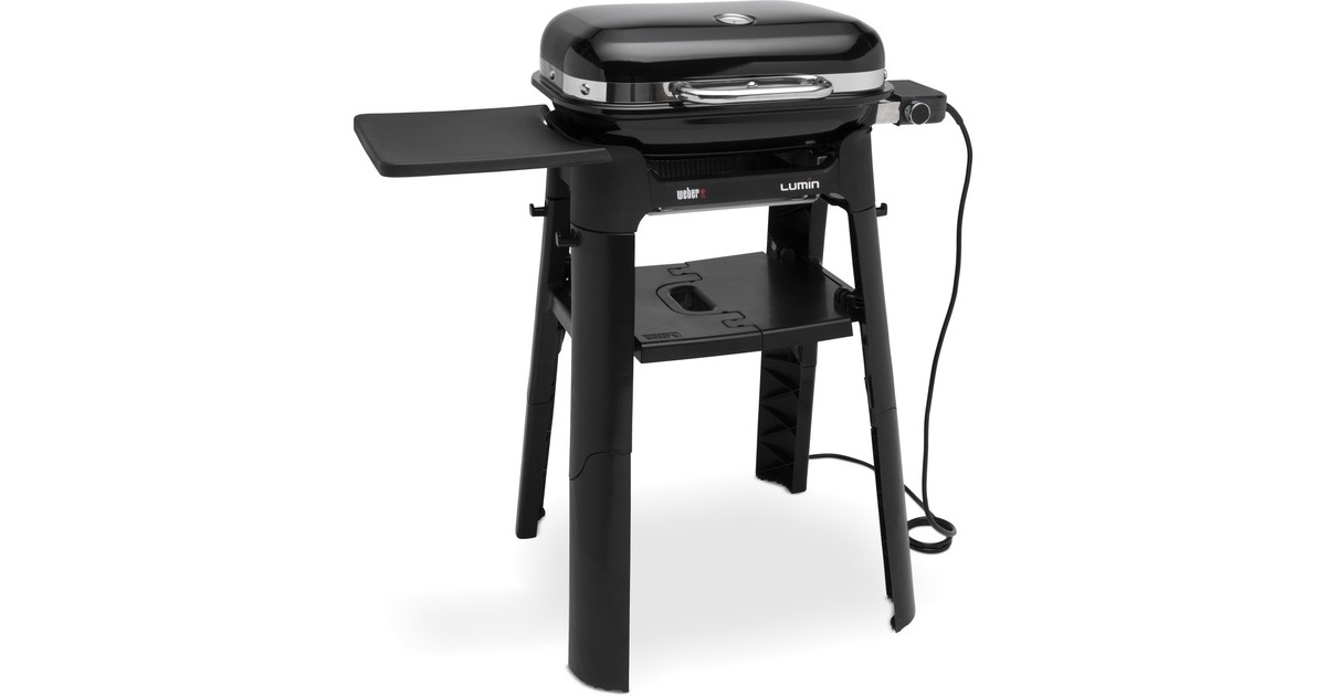 Weber Lumin Compact Elektrogrill mit Stand(schwarz, 2.200 Watt)
