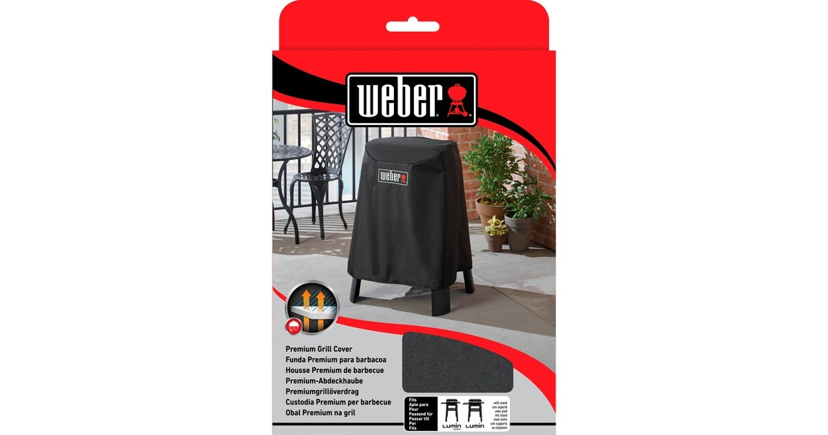 Weber Premium Abdeckhaube für Lumin Serie mit Stand, Schutzhaube(schwarz, für Lumin und Lumin Compact)
