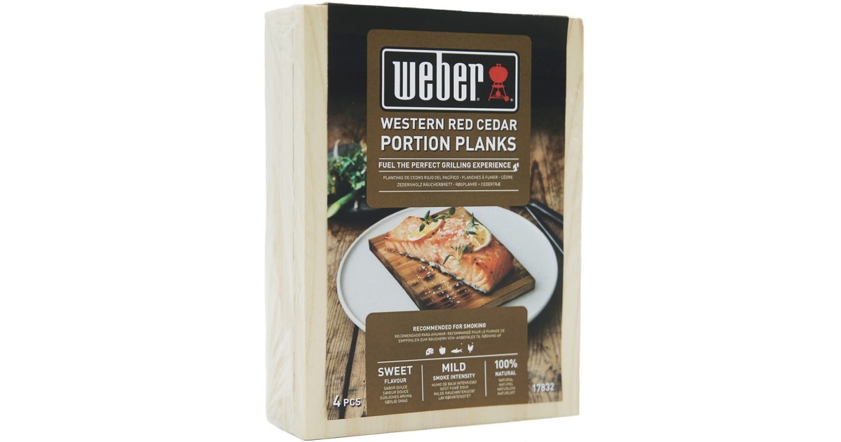 Weber Räucherbretter Zedernholz 17832, Aroma-Holz(klein, 4 Stück)