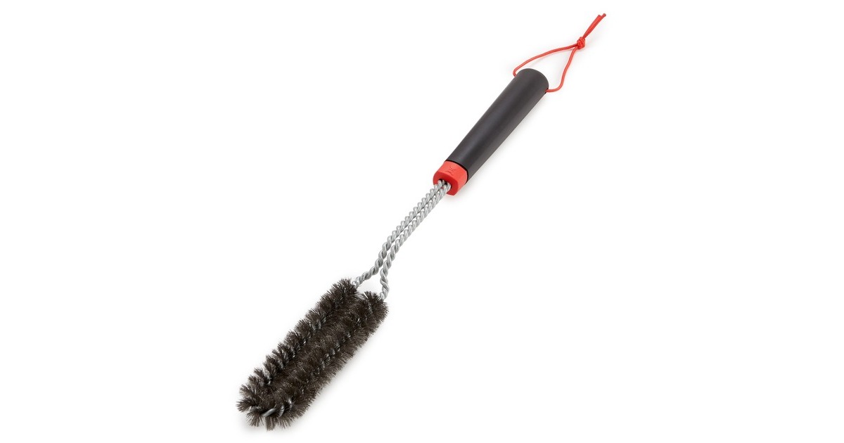 Weber Schmale Grillbürste 6279, mit Edelstahlborsten, Grill-Reinigungsbürste(schwarz/rot)