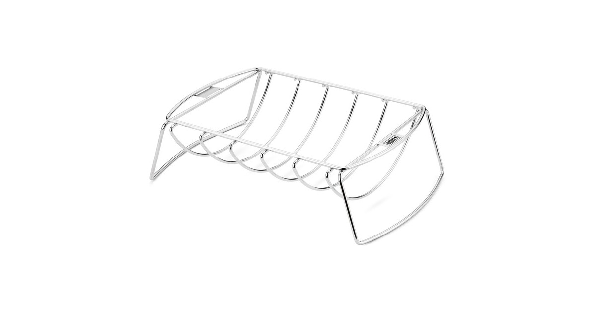 Weber Spare-Rib-Halter und Bratenkorb 6469, Grillkorb(silber)