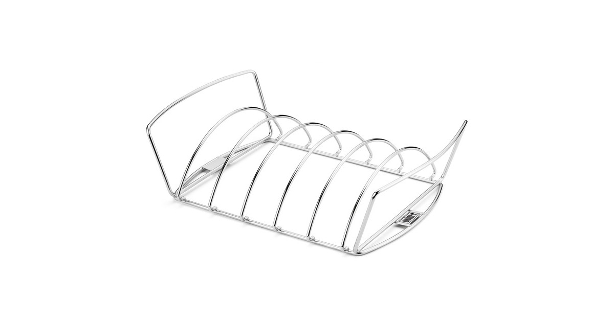 Weber Spare-Rib-Halter und Bratenkorb 6469, Grillkorb(silber)