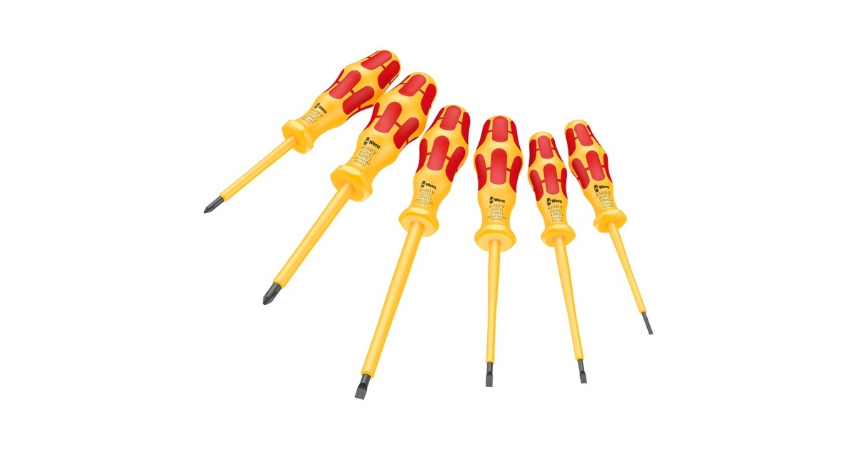 Wera 1060 i/1062 i/6 Schraubendrehersatz Kraftform VDE(gelb/rot, 6-teilig, Black Point Spitze)