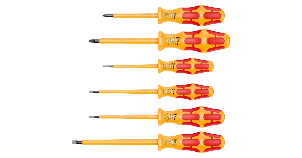 Wera 1060 i/1065 i/6 Schraubendrehersatz Kraftform VDE(gelb/rot, 6-teilig, Black Point Spitze)