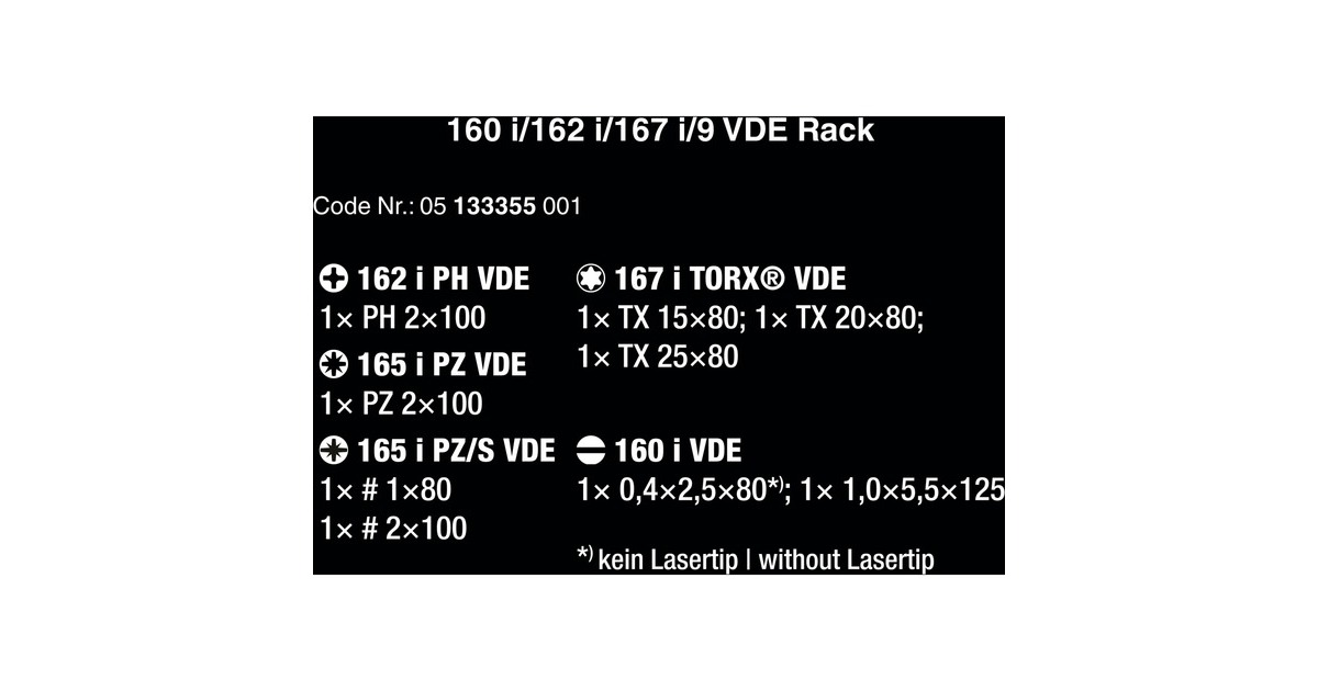 Wera 160 i/162 i/167 i/9 Schraubendrehersatz Kraftform Plus Serie 100, VDE(rot/gelb, 9-teilig, mit Lasertip)