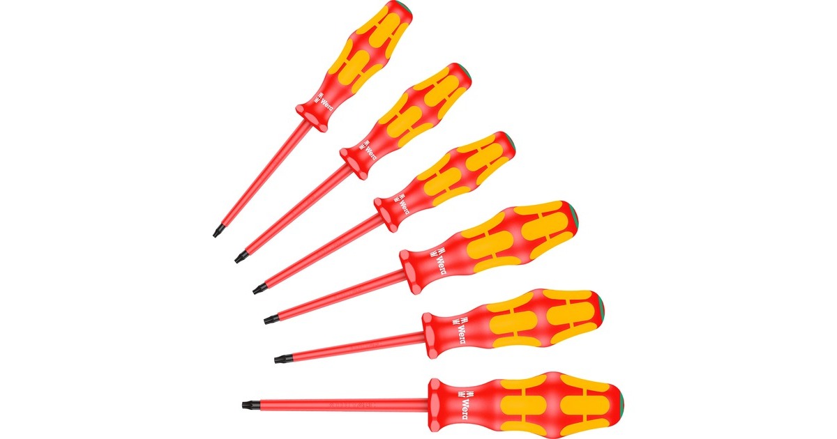 Wera 167 i/6 Schraubendrehersatz Kraftform Plus Serie 100, VDE(rot/gelb, 6-teilig, Black Point Spitze)