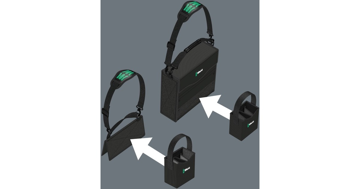 Wera 2go 4 Werkzeug-Köcher, Tasche(schwarz, mit Tragegriff)