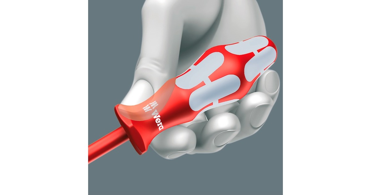 Wera 3160 i/7 Schraubendrehersatz Kraftform Plus, Edelstahl + Rack(rot/blau, 7-teilig, mit Lasertip)