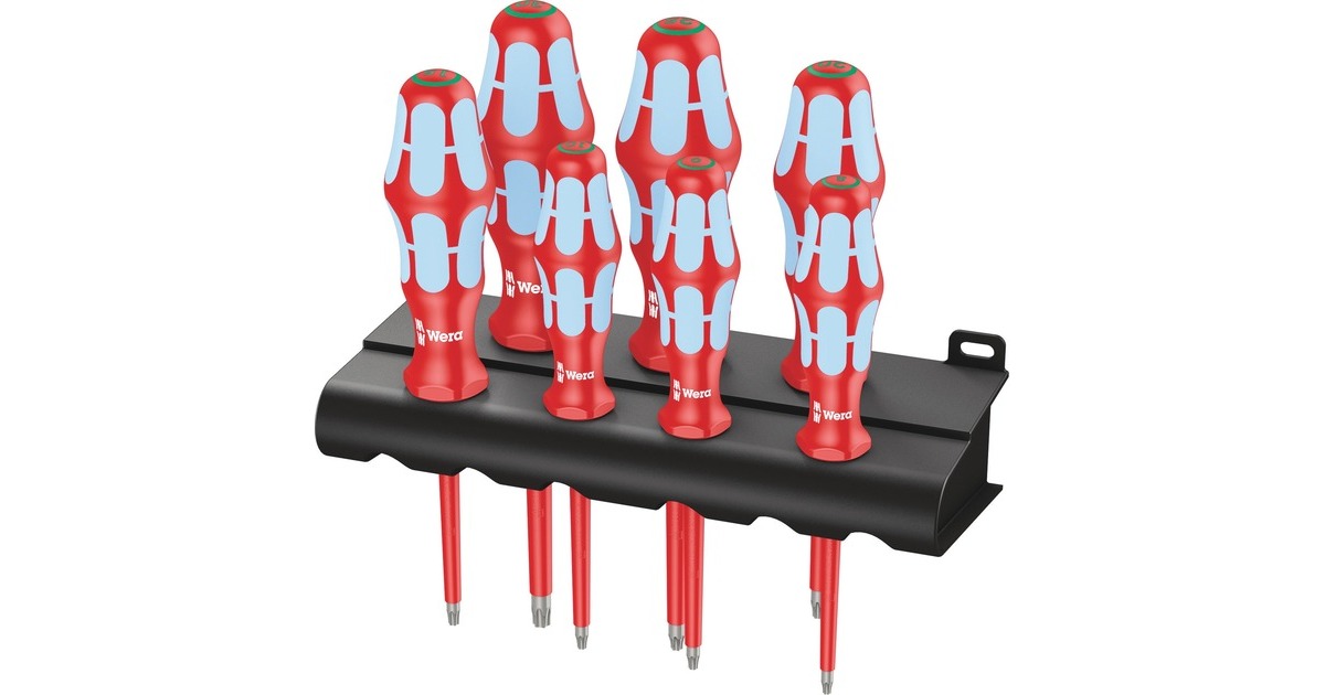 Wera 3167 i/7 TORX Schraubendrehersatz, Edelstahl + Rack(rot/blau, 7-teilig)