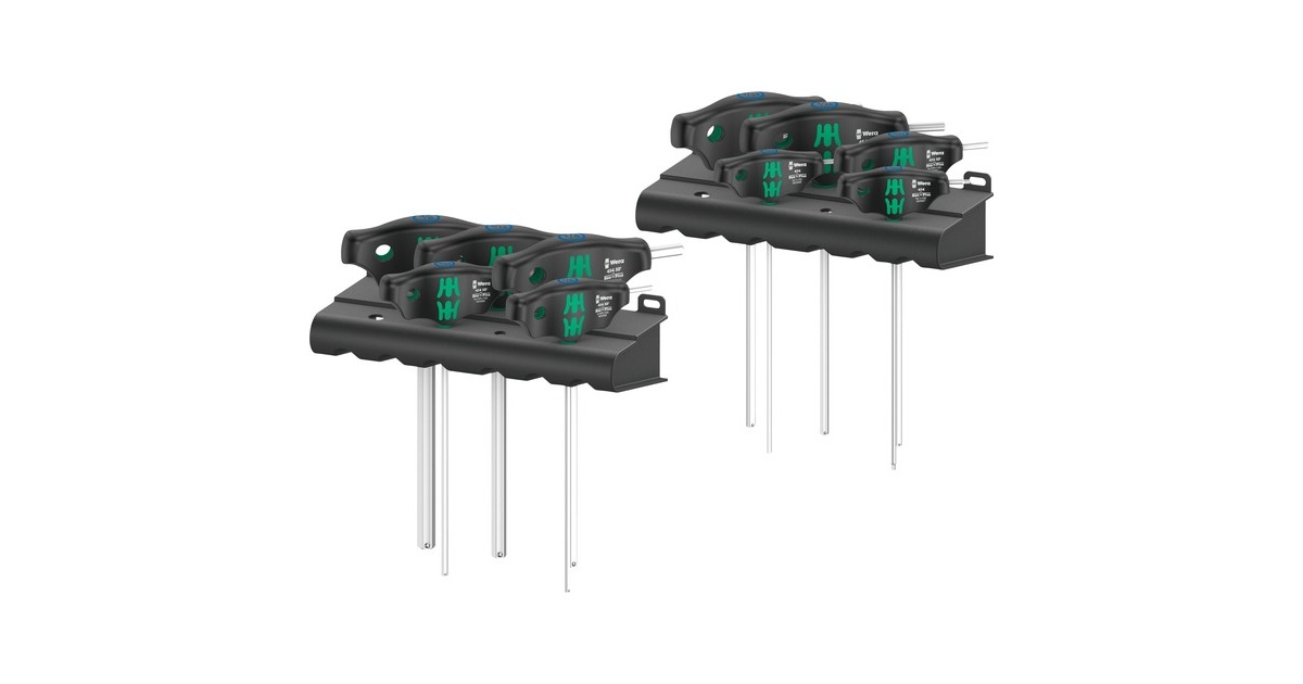 Wera 454/10 HF Set Imperial 1 Quergriff-Schraubendreher + Rack(schwarz/grün, 10-teilig, mit Haltefunktion)