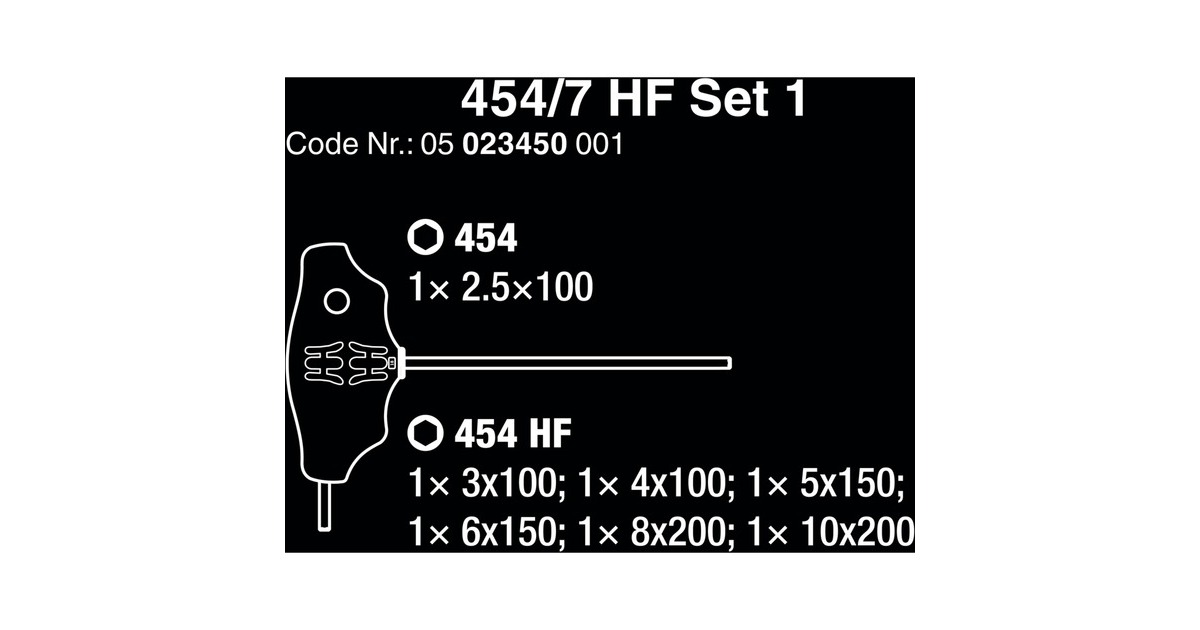 Wera 454/7 HF Set 1 Quergriff-Schraubendreher + Rack, 7-teilig(schwarz/grün, mit Haltefunktion)