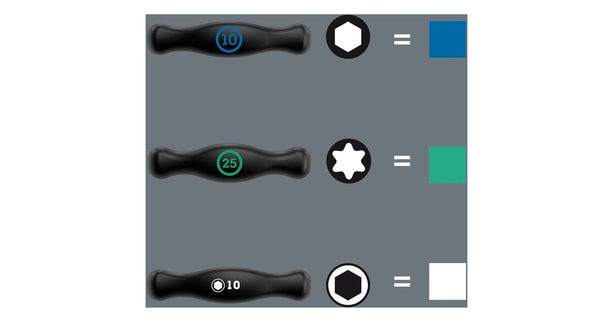 Wera 454/7 HF Set 2 Quergriff-Schraubendreher + Rack, 7-teilig(schwarz/grün, mit Haltefunktion)