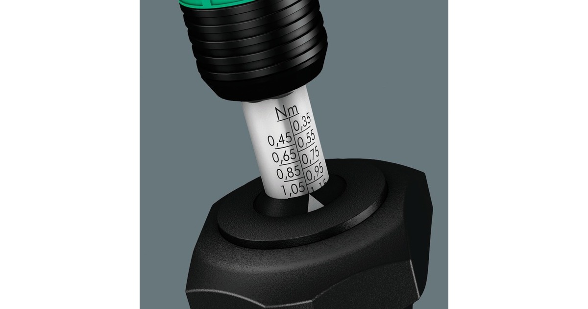 Wera 7440/41/42 Kraftform Drehmomentschraubendreher-Satz 0,3-6,0Nm(schwarz/grün, 27-teilig, mit Rapidaptor Schnellwechselfutter)