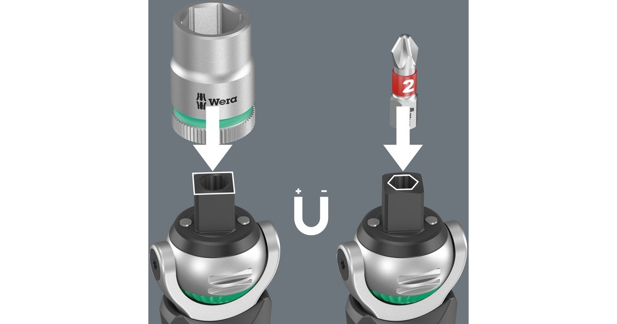 Wera 8009 Zyklop Pocket Set 2, 18-teilig, Bit-Satz(schwarz/grün, Umschaltknarre für 3/8