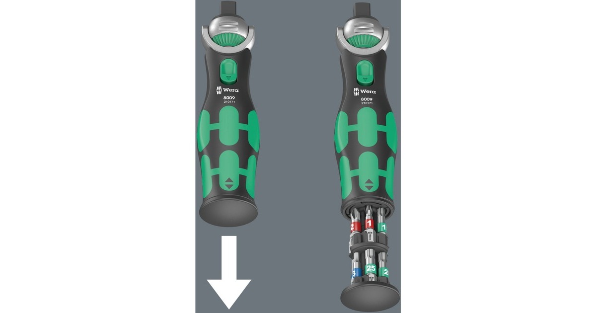 Wera 8009 Zyklop Pocket Set 2, 18-teilig, Bit-Satz(schwarz/grün, Umschaltknarre für 3/8