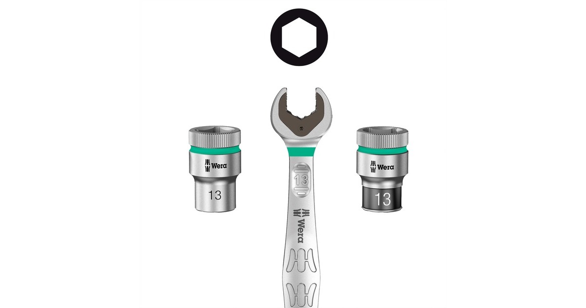 Wera 8100 SC 10 Zyklop Speed-Knarrensatz, zöllig, 28‑teilig, Werkzeug-Set(schwarz/grün, 1/2