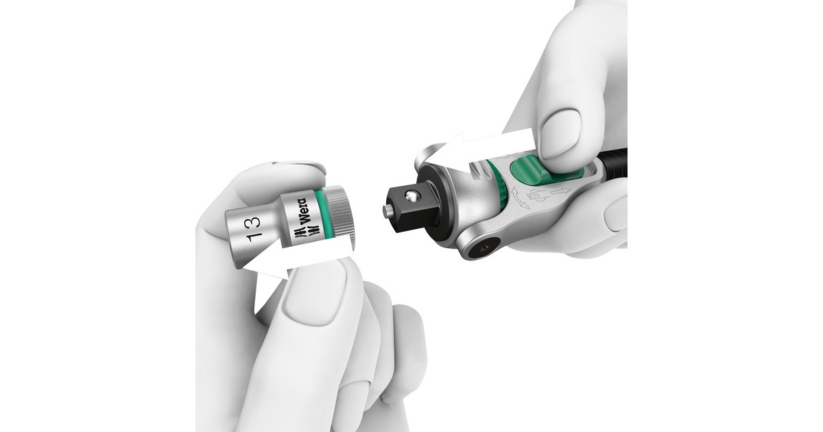 Wera 8100 SC 6 Zyklop Speed-Knarrensatz, 28-teilig, Werkzeug-Set(schwarz/grün, 1/2