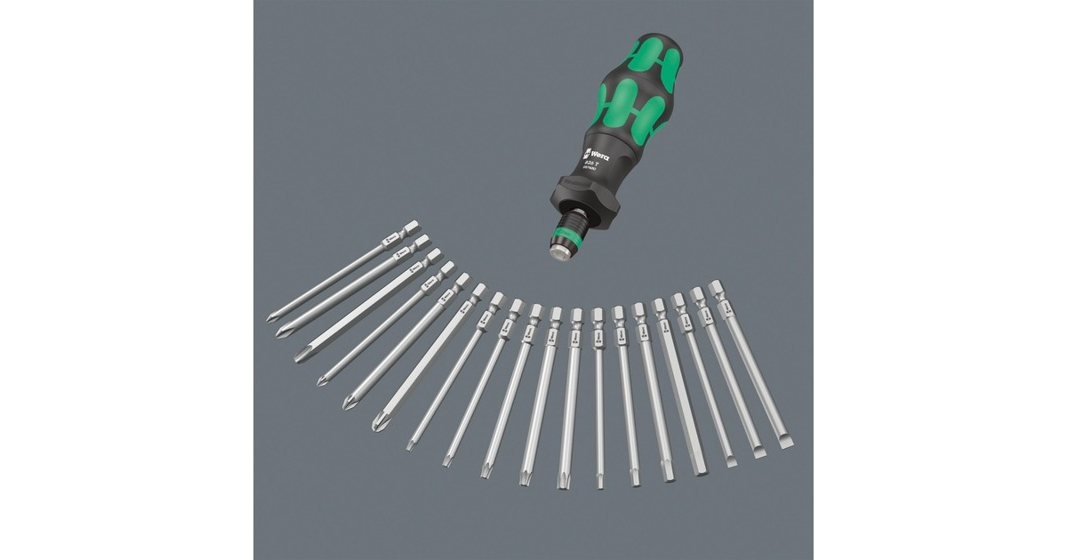 Wera 826 T Kraftform Turbo Bits-Handhalter, Schraubendreher(schwarz/grün, mit Rapidaptor Schnellwechselfutter)